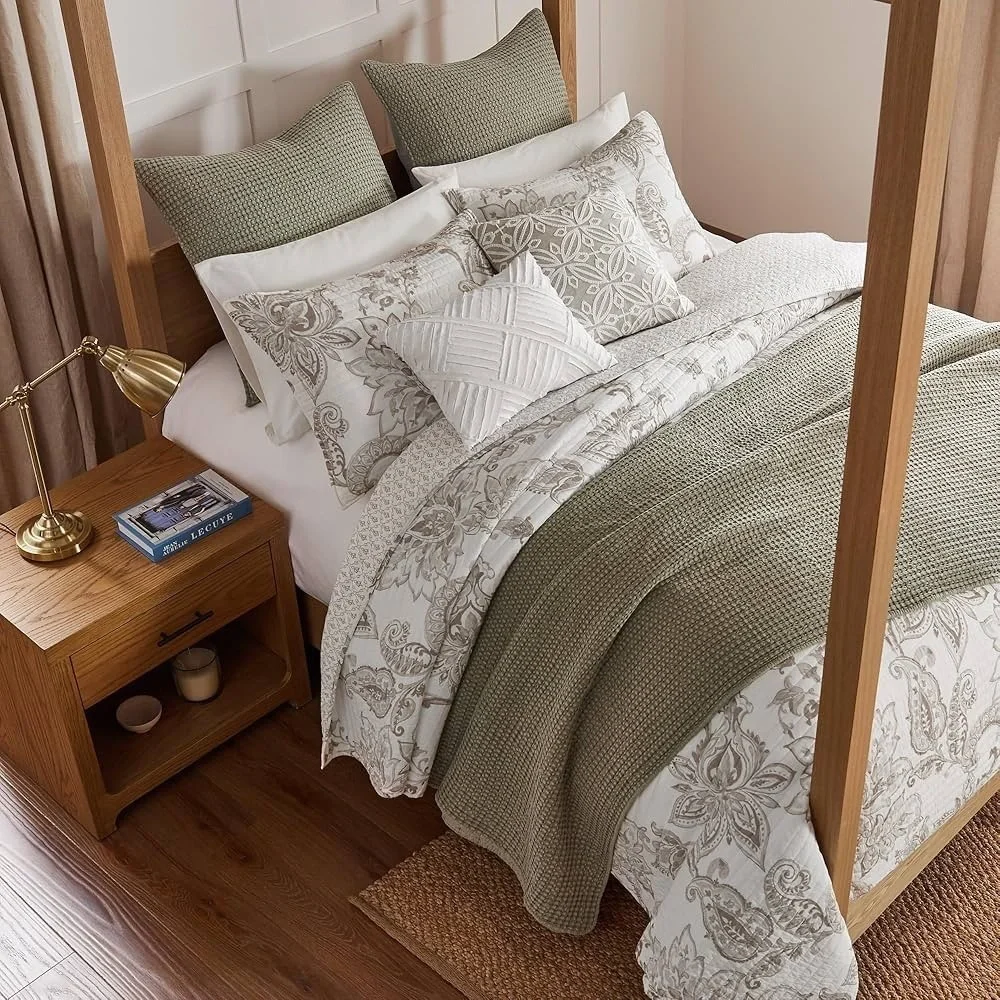 Levtex Home - Mills Waffle - Euro Sham 2 Taupe - Sham Size (26x26in.), No Insert